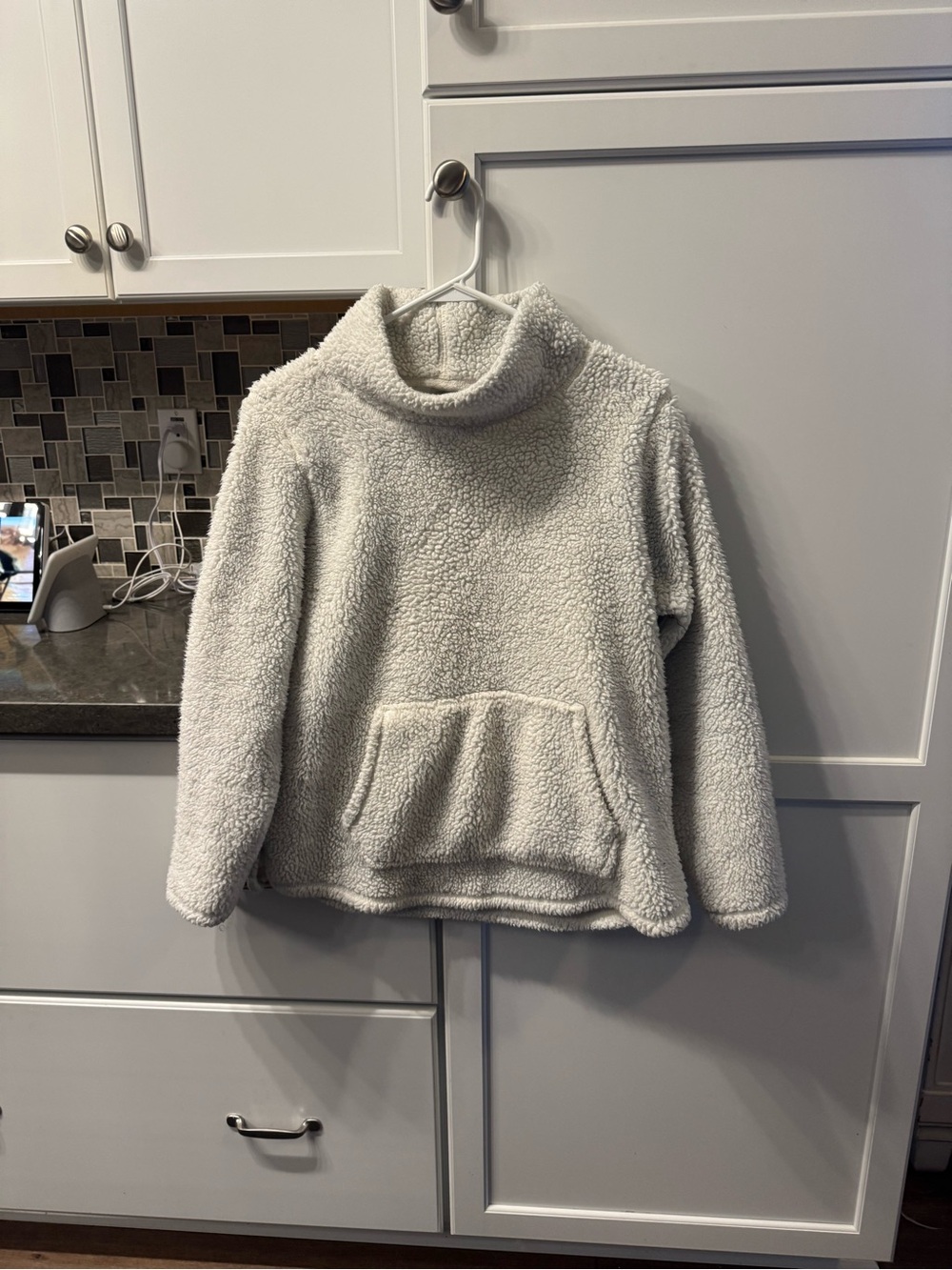St. John's Bay Ivory Sherpa Turtleneck Pullover